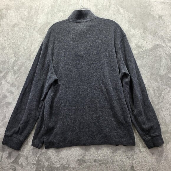 Polo Ralph Lauren Sweater Mens XL Gray Estate Rib Quarter Zip Pullover Red Pony - Picture 4 of 8
